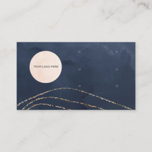 Your Logo Here 3 Earring Display Navy & Gold Business Card