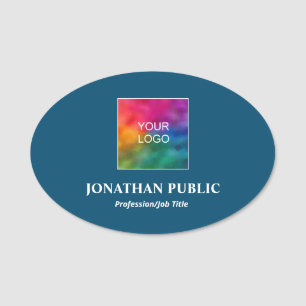 Your Logo Here Add Name Company Ocean Blue Tag