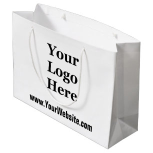 Your Logo Here Black and White Template Large Gift Bag