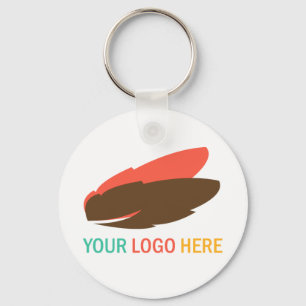 Your logo here business promotional flair giveaway keychain