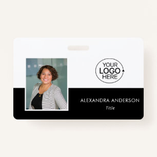 Your Logo Here Clean Black And White Typography Badge