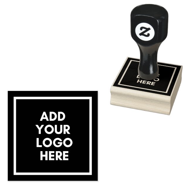 Your Logo Here Custom Business Logo Template Rubber Stamp (Stamped)