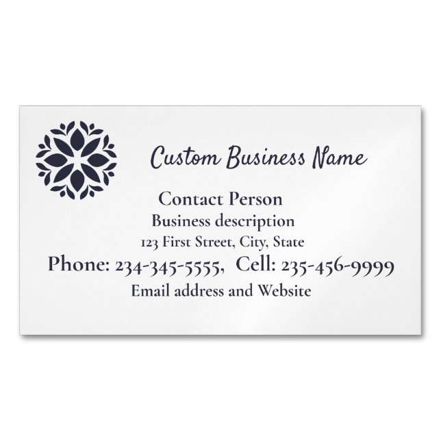 Your Logo Here Customize or Medallion Business Car Magnetic Business Card (Front)