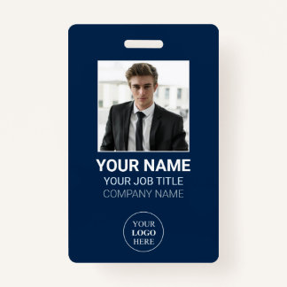 Your Logo Here Employee Photo Corporate Name Tags Badge