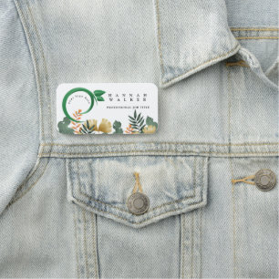 your logo here, green colour name tag