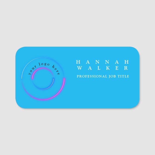 your logo here,holographic colour name tag (Front)