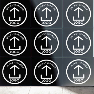 Your Logo Here Minimalist Professional Black Tile