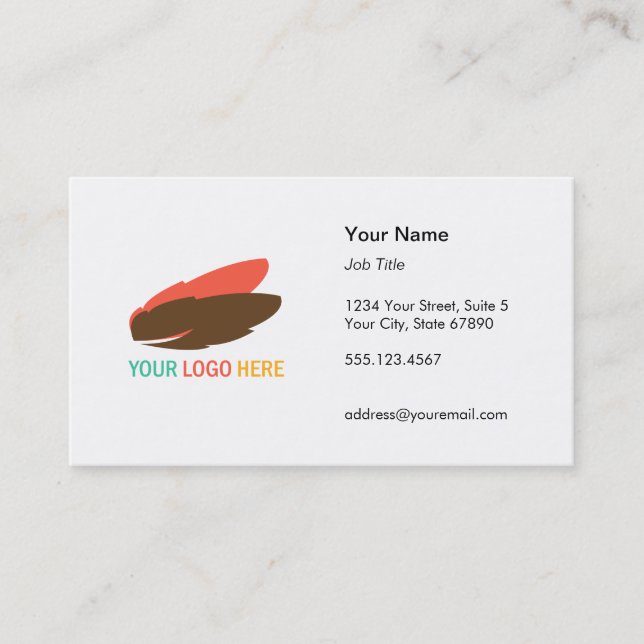 Your logo here modern custom professional business card (Front)