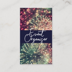    Your Logo Here Modern Custom QR Code Fireworks  Business Card