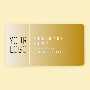 Your Logo Here Modern Gold & White Return Address Label
