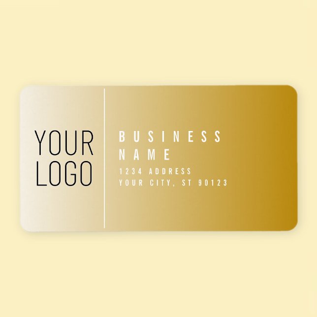 Your Logo Here Modern Gold & White Return Address Label (Creator Uploaded)