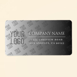 Your Logo Here Modern Ombre White & Editable Colou Label