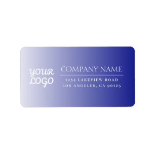 Your Logo Here Modern Ombre White & Editable Colou Label