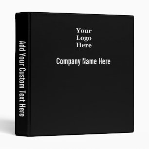 Your Logo Here on Professional Black and White Binder