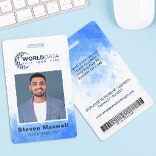 Your Logo Here Photo Id Badge   Blue