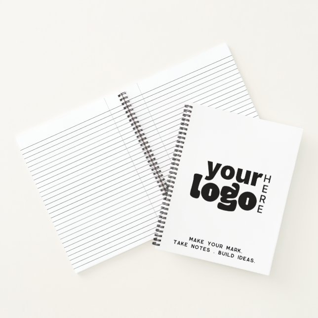 Your Logo Here Professional Black White Brand Notebook (Inside)