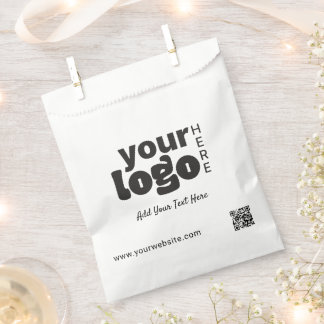 Your Logo Here Qr Code Modern Minimal Simple Favour Bag