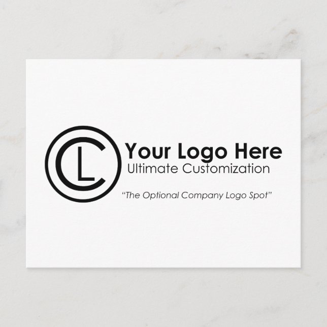 Your Logo Here Simple & Custom Promo Postcards (Front)