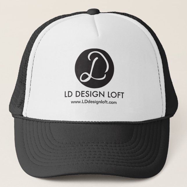 Your Logo Here, Simple, Customizable Trucker Hat (Front)