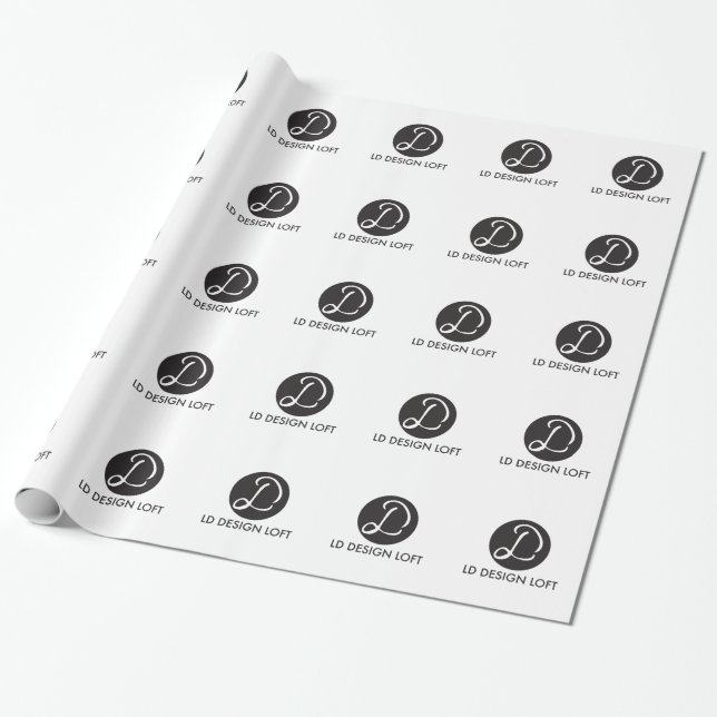 Your Logo Here, Simple, Customizable Wrapping Paper (Unrolled)