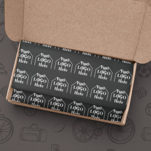 Your Logo Here Simple Modern Pattern Wrapping Paper