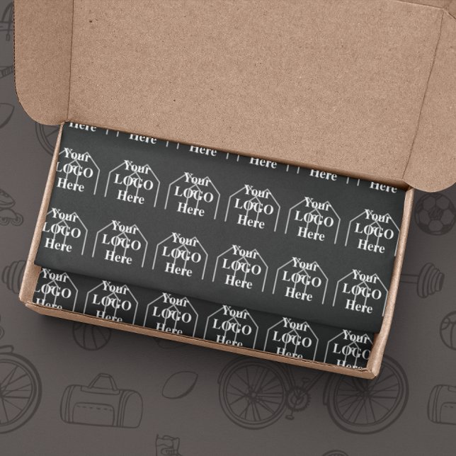 Your Logo Here Simple Modern Pattern Wrapping Paper (Creator Uploaded)