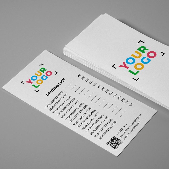 Your Logo Here Simple Restaurant, Salon Pricing Rack Card (Creator Uploaded)