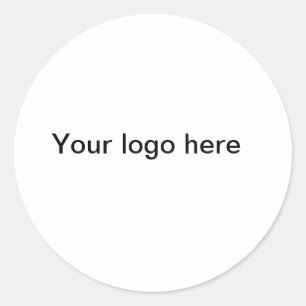 Your logo here white simple minimal   classic round sticker