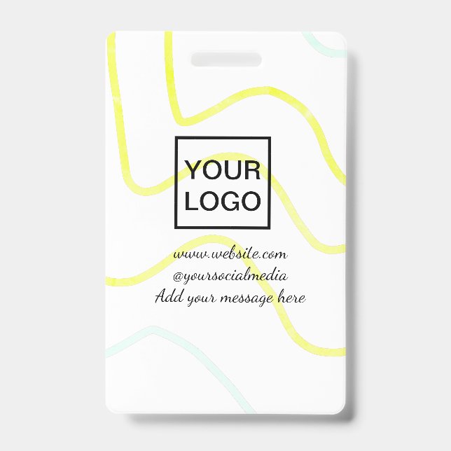 Your logo here white simple minimal yellow lines c badge (Front)