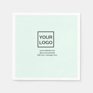 Your logo here white simple minimal yellow lines c napkin