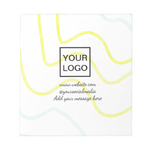 Your logo here white simple minimal yellow lines c notepad
