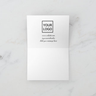 Your logo here white simple minimal yellow lines c thank you card