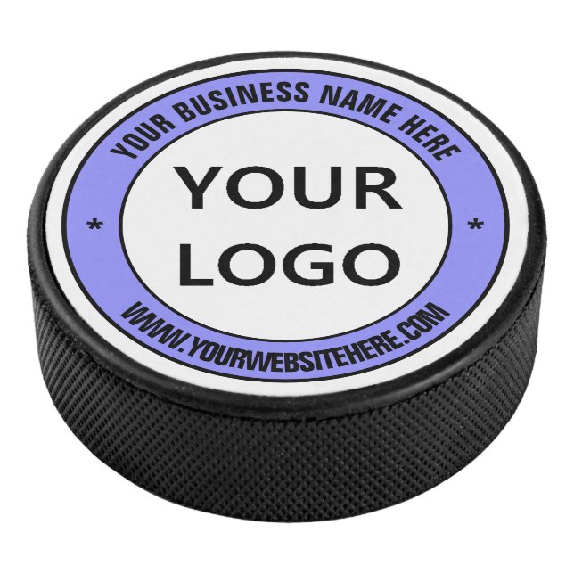 Your Logo Hockey Puck Example with Custom Text (3/4)