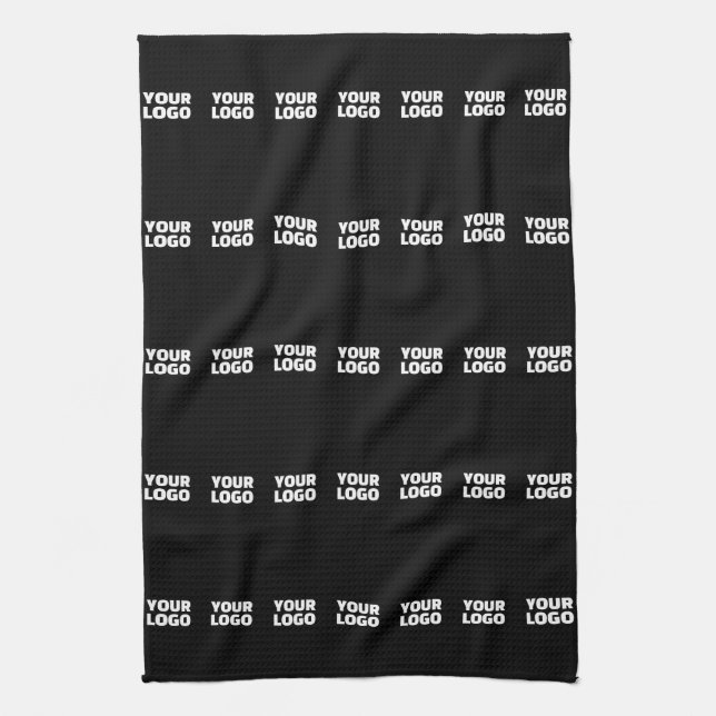 Your Logo | Horizontally Tiled Stripe Pattern  Kitchen Towel (Vertical)