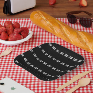 Your Logo   Horizontally Tiled Stripe Pattern  Paper Plate