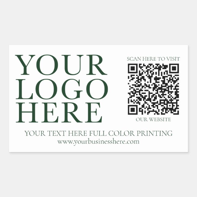 Your Logo Image Business Company QR code Sticker (Front)
