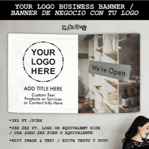 Your Logo & Image Minimalist Modern Business Banner