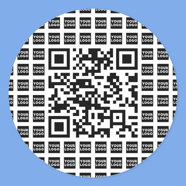 Your Logo/Image Tiled & Editable Scannable QR code Classic Round Sticker (Creator Uploaded)