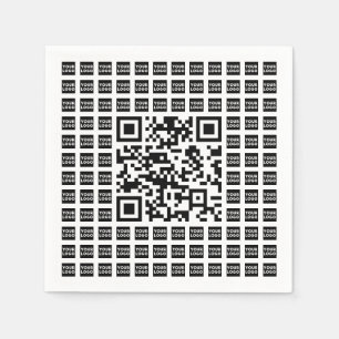 Your Logo/Image Tiled & Editable Scannable QR code Napkin