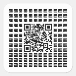 Your Logo/Image Tiled & Editable Scannable QR code Square Sticker