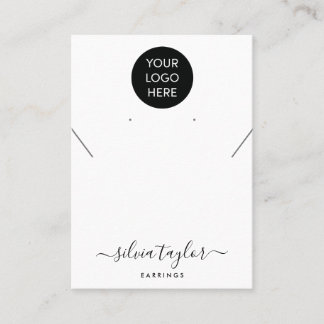 Your logo jewellery necklace earring display card