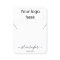 Your logo jewellery necklace earring display card