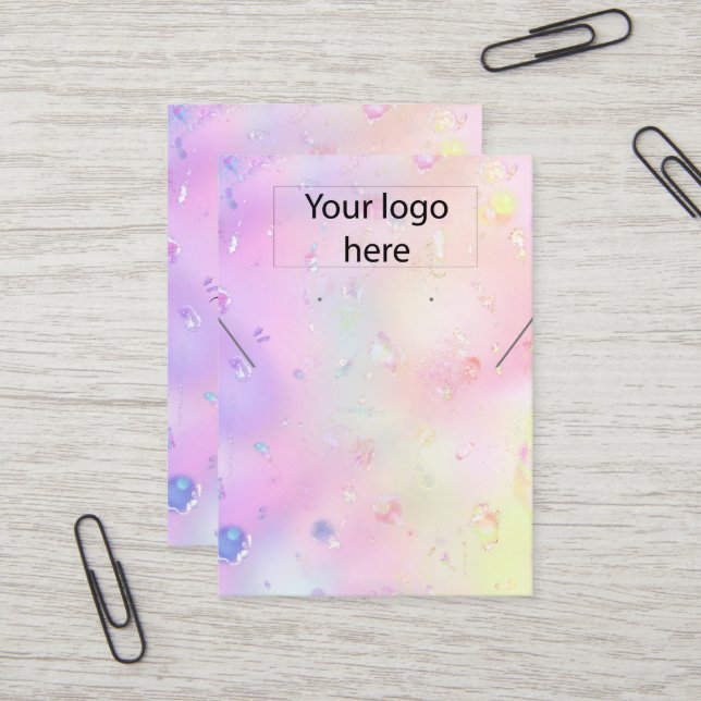 Your logo jewellery necklace earring display card  (Front/Back In Situ)