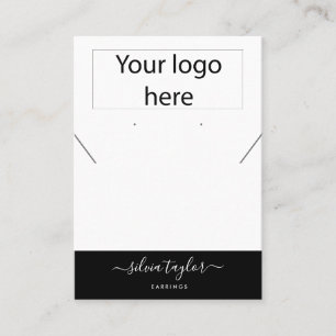 Your logo jewellery necklace earring display card