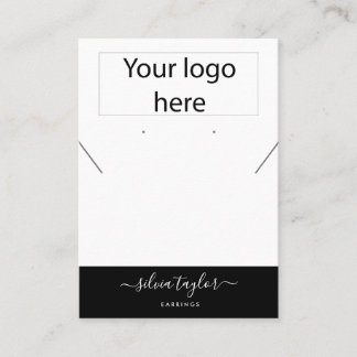 Your logo jewellery necklace earring display card