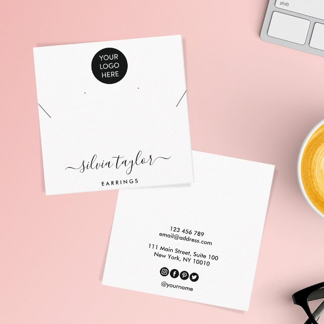 Your logo jewellery necklace earring display card  (Creator Uploaded)