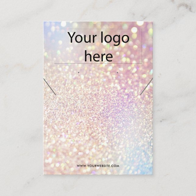 Your logo jewellery necklace earring display card (Front)