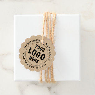 Your Logo Kraft Scalloped Price Tag