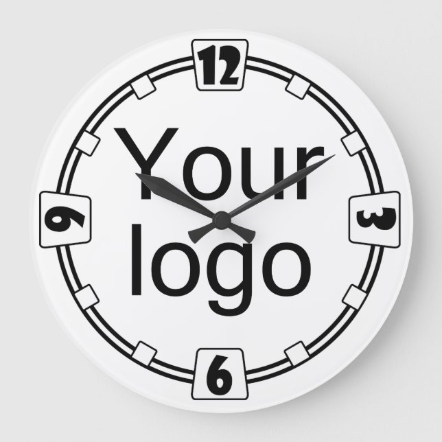 Your logo, logo, simple, minimalist, office large clock (Front)