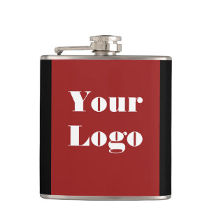 Your Logo Maroon Black Hip Flask
